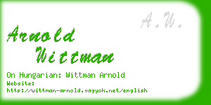 arnold wittman business card